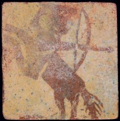 medieval tile decorated with Centaur