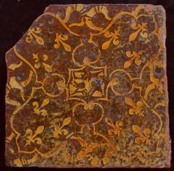 Large French medieval floor tile