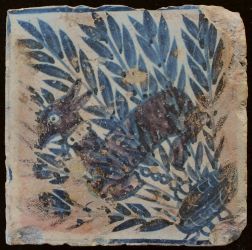 MA3085 Manises tile with resting doe € 550