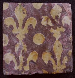 MF3405 Early floortile fleur-de-lis SOLD